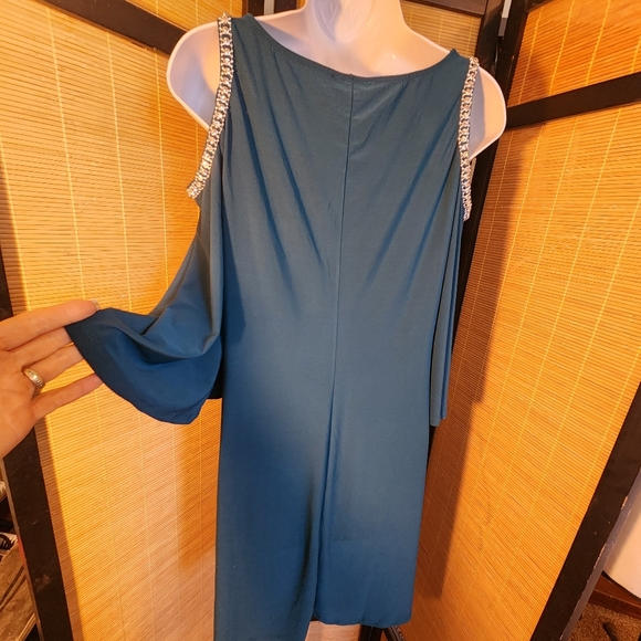 MSK Emerald Green Cold Shoulder Dress